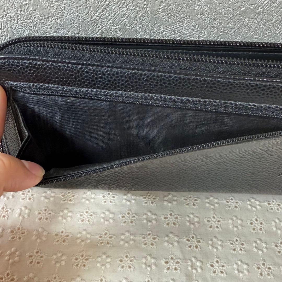 CHANEL シャネル ココマーク キャビアスキン 長財布 極美品8879209