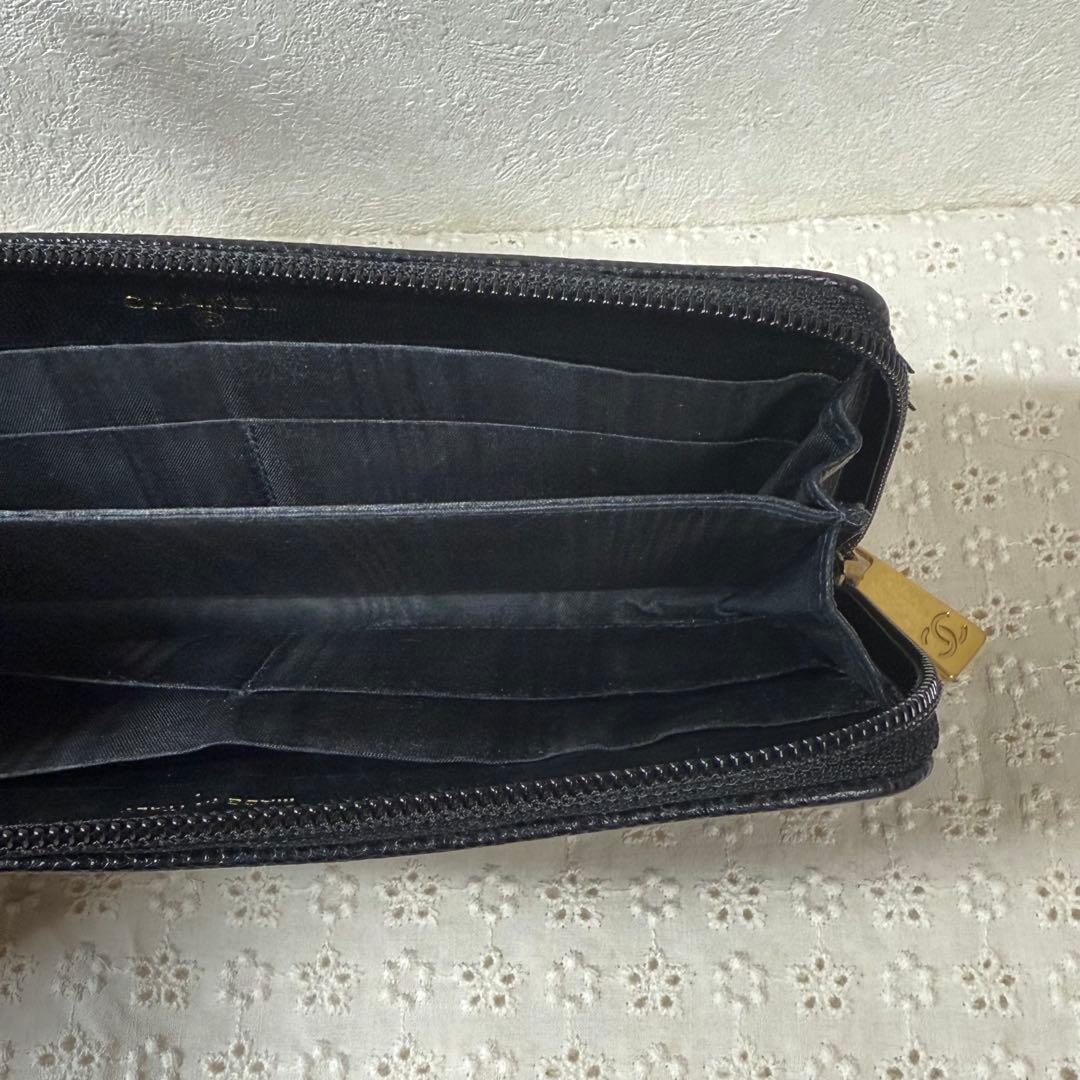 CHANEL シャネル ココマーク キャビアスキン 長財布 極美品8879209