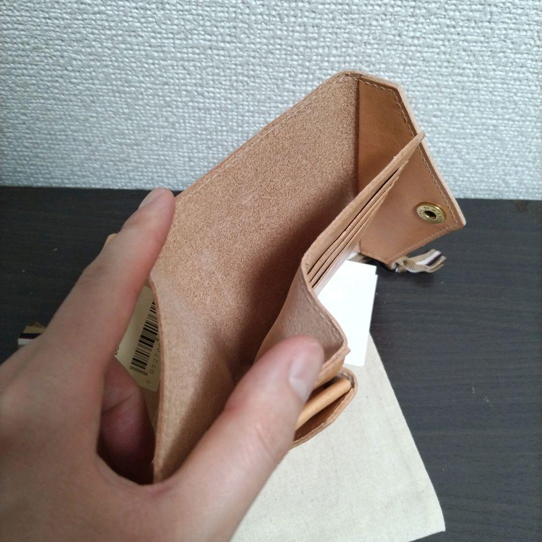 新品 イルビゾンテ 本革 レザー ウォレット ミニ 財布 折り財布 ナチュラル