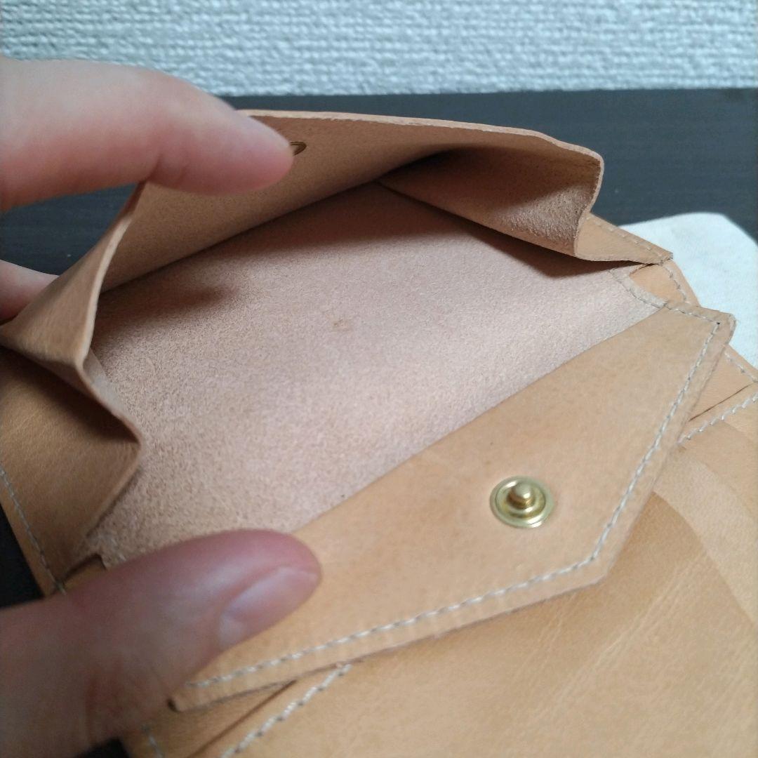 新品 イルビゾンテ 本革 レザー ウォレット ミニ 財布 折り財布 ナチュラル