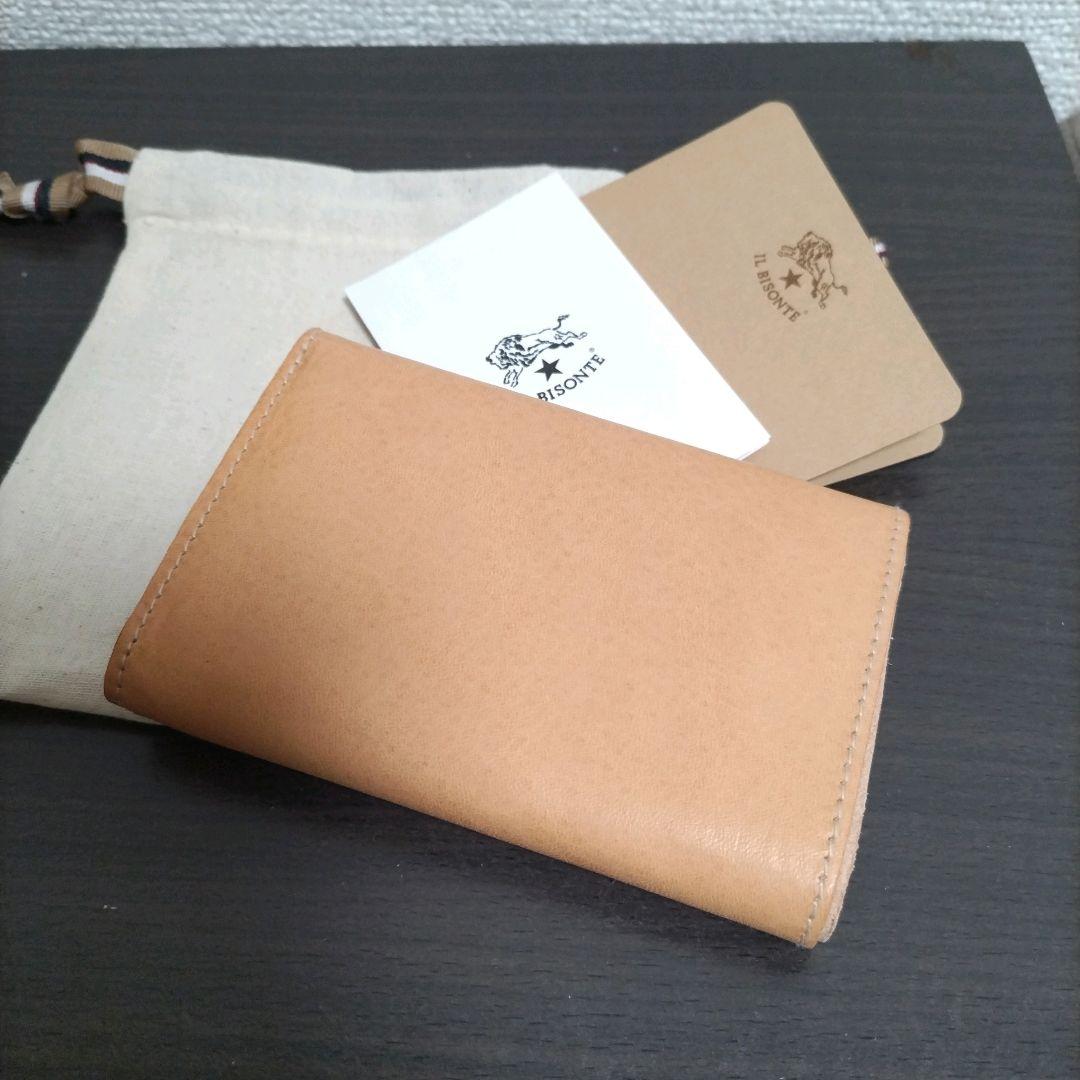 新品 イルビゾンテ 本革 レザー ウォレット ミニ 財布 折り財布 ナチュラル