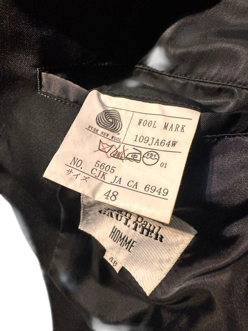 希少 アーカイブ ジャンポールゴルチエ 再構築 変形 1Bシングルスーツ 48