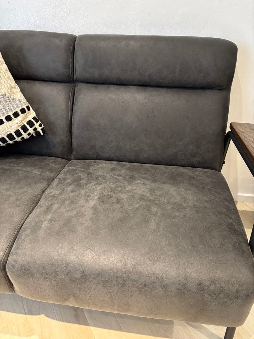 ダークグレー 合成皮革 ソファ