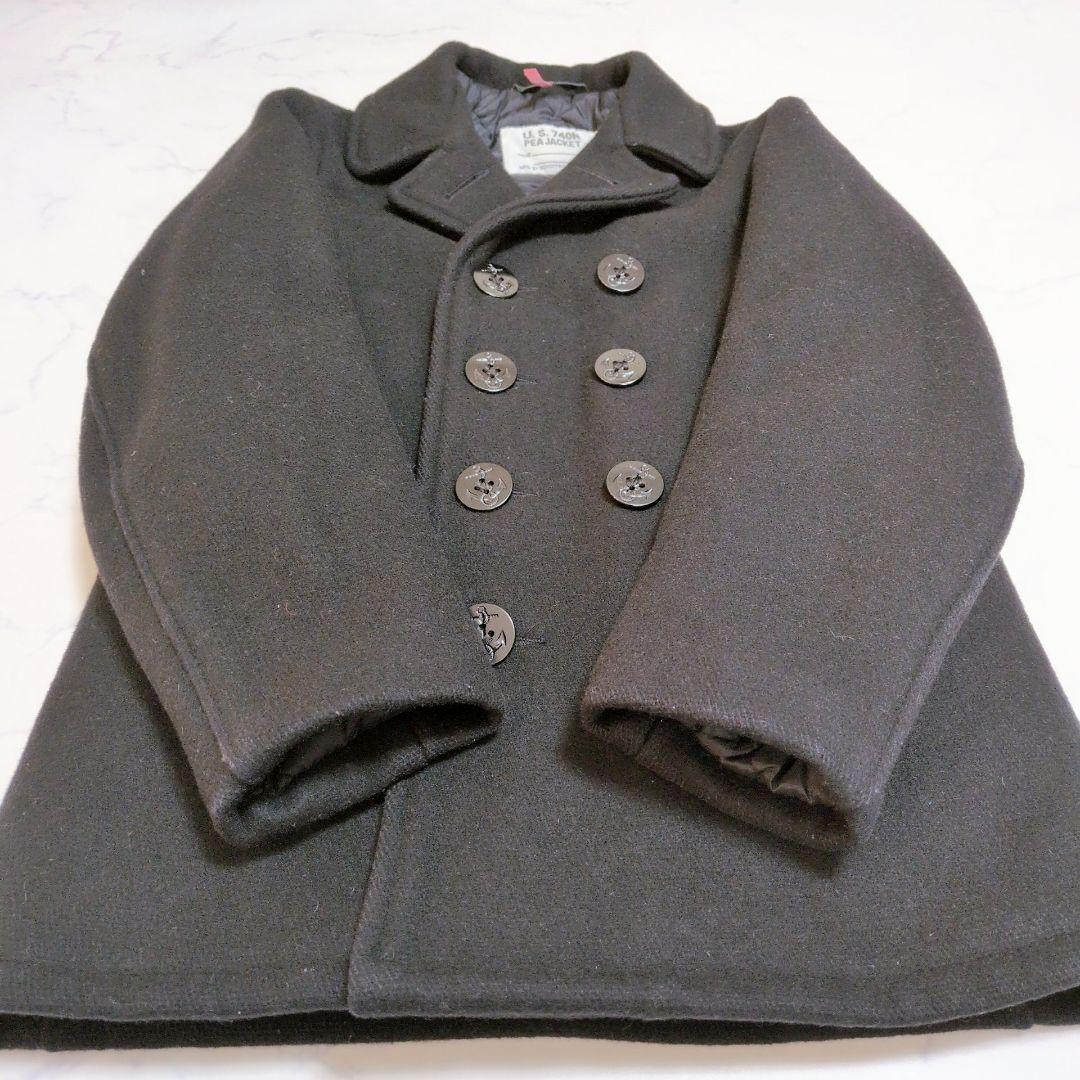 ショット Pコート キルティング ウール ブラック サイズ18 М相当 USA製