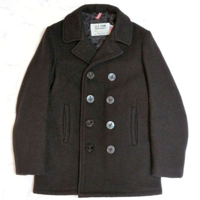 ショット Pコート キルティング ウール ブラック サイズ18 М相当 USA製