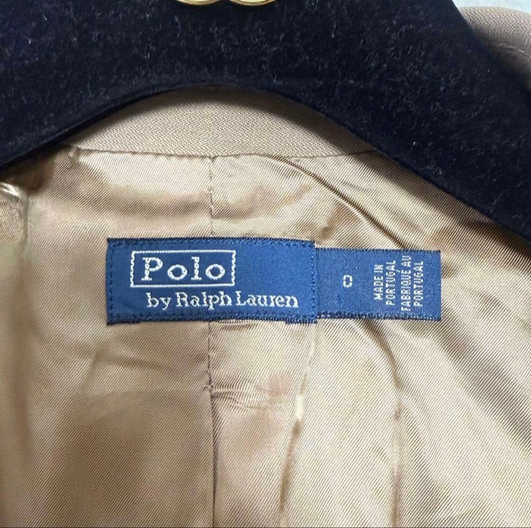 【美品】ポロラルフローレン テーラードジャケット 金ボタン ベージュ 現行 S