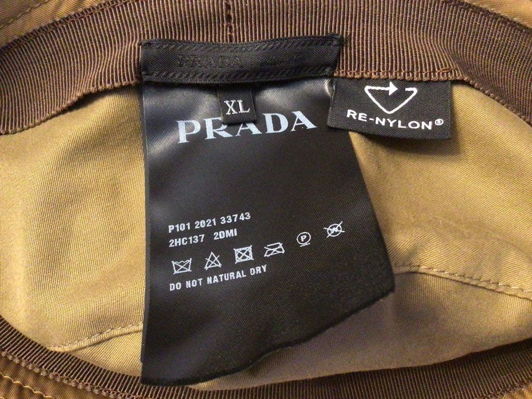 PRADA RE-NYLON BUCKET HAT BROWN “XLサイズ”