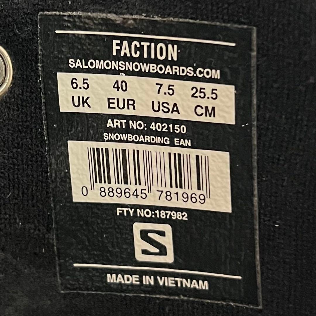 【美品_即日発送】スノボ　SALOMON サロモン　FACTION 25.5cm