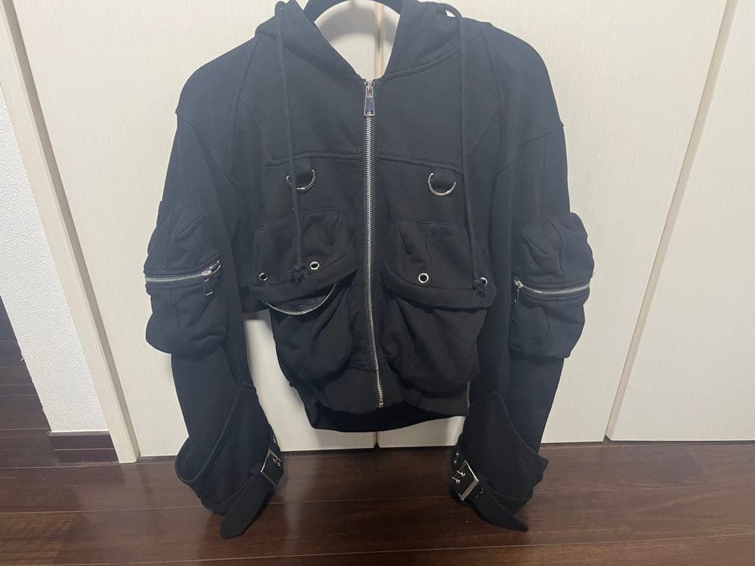 REFLEMベルト付きクロップカーゴZIPパーカー/ジップアップパーカー