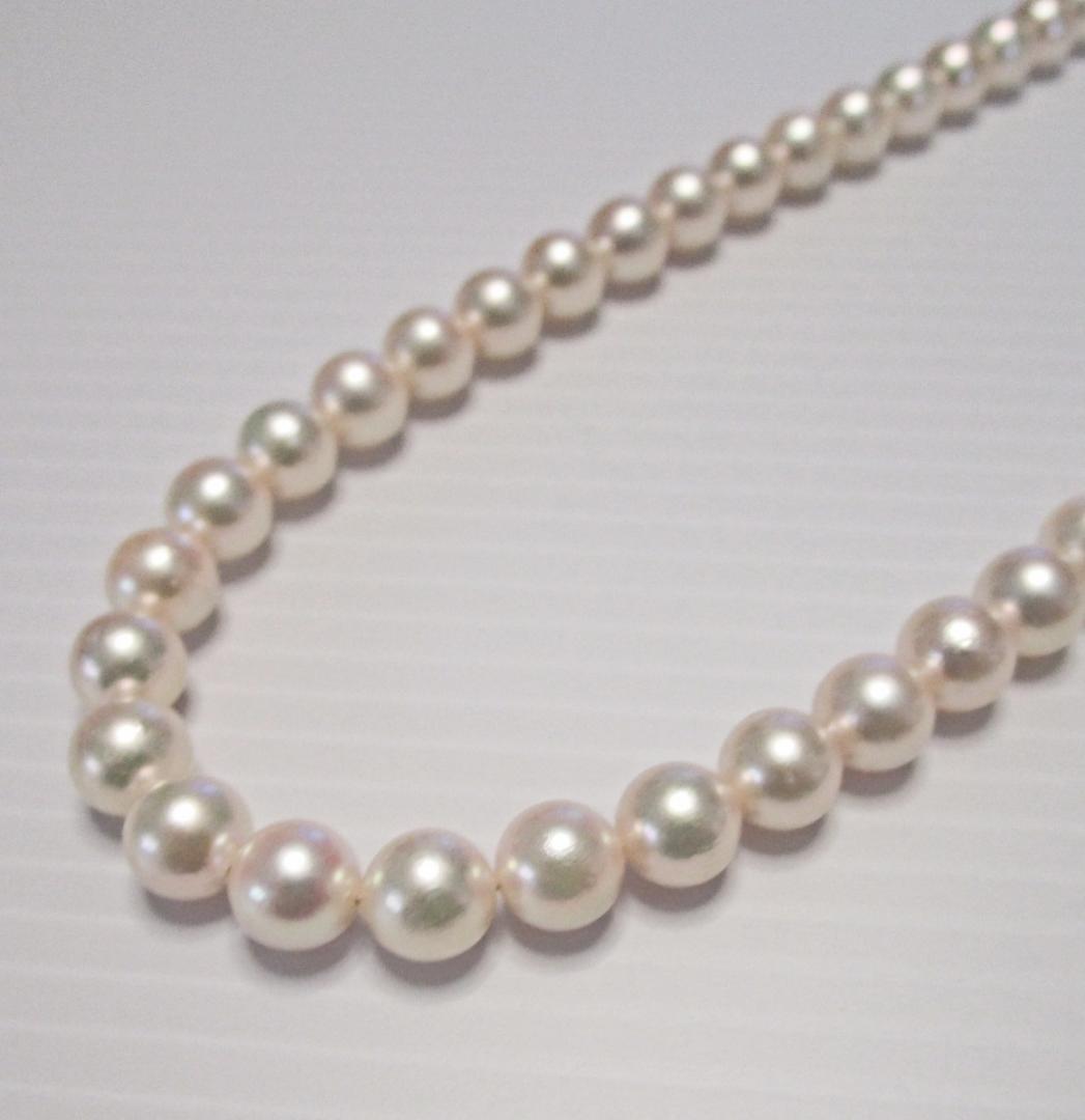 セール☆極美品☆アコヤ本真珠ネックレス ７-７.５ミリ 照り抜群 鑑別書