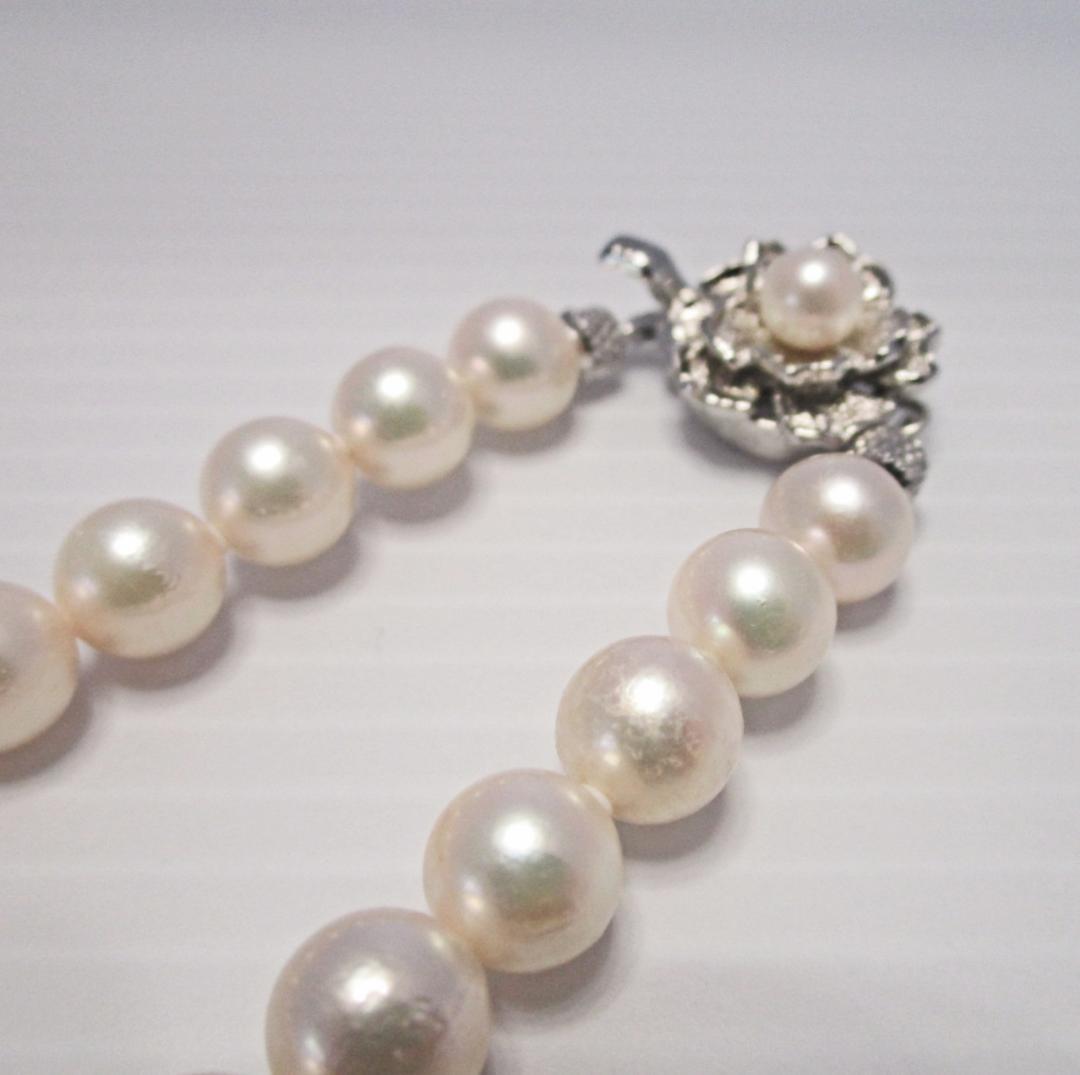 セール☆極美品☆アコヤ本真珠ネックレス ７-７.５ミリ 照り抜群 鑑別書