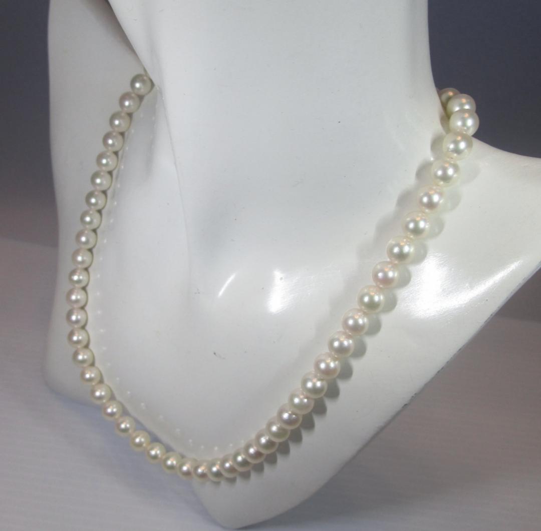 セール☆極美品☆アコヤ本真珠ネックレス ７-７.５ミリ 照り抜群 鑑別書