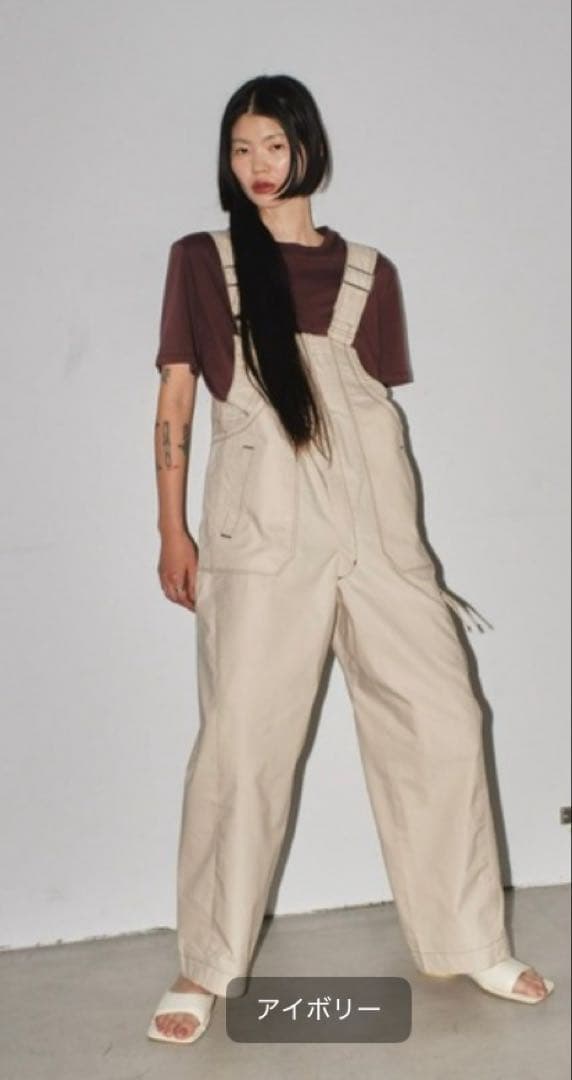 フロントジップコットンサロペット