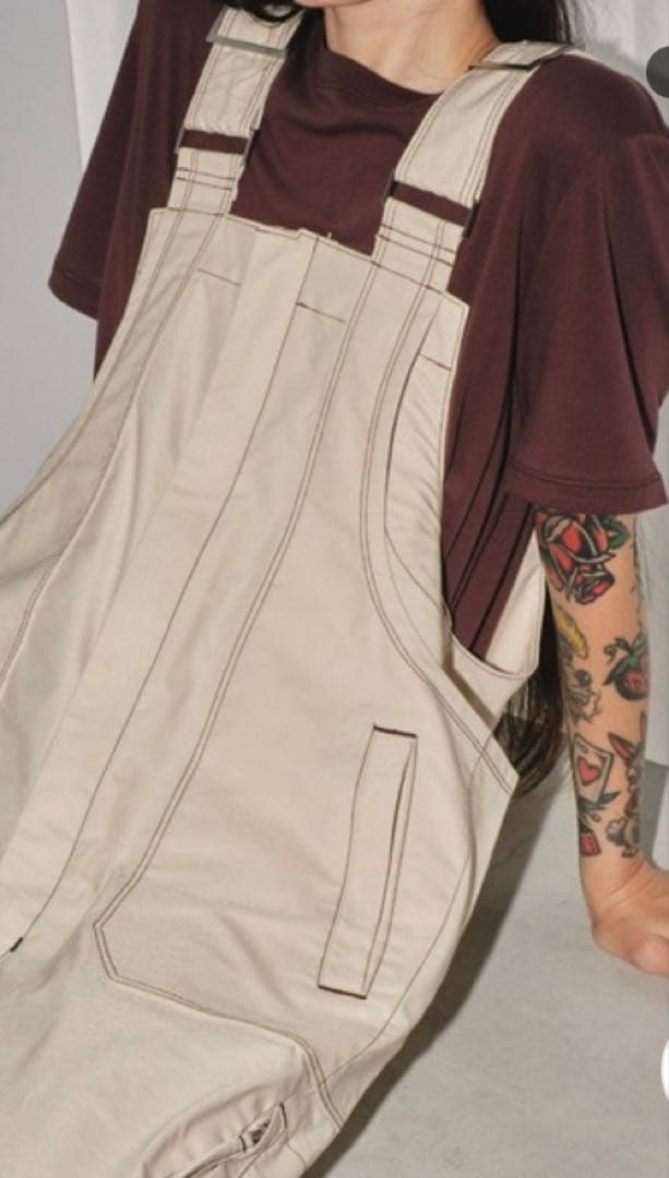 フロントジップコットンサロペット