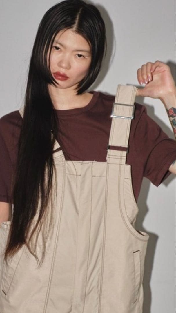 フロントジップコットンサロペット