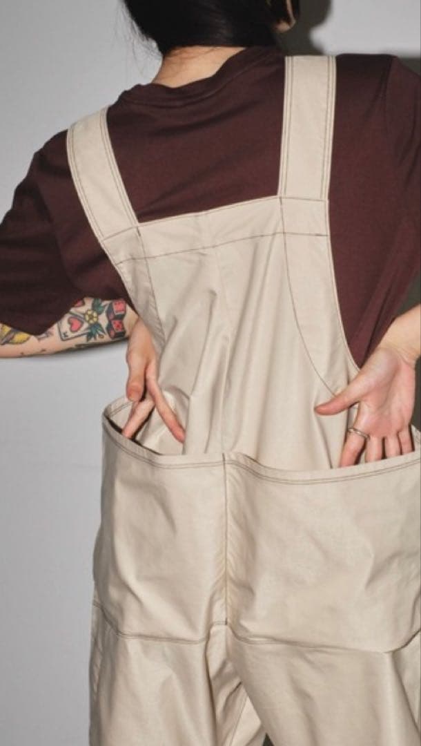 フロントジップコットンサロペット