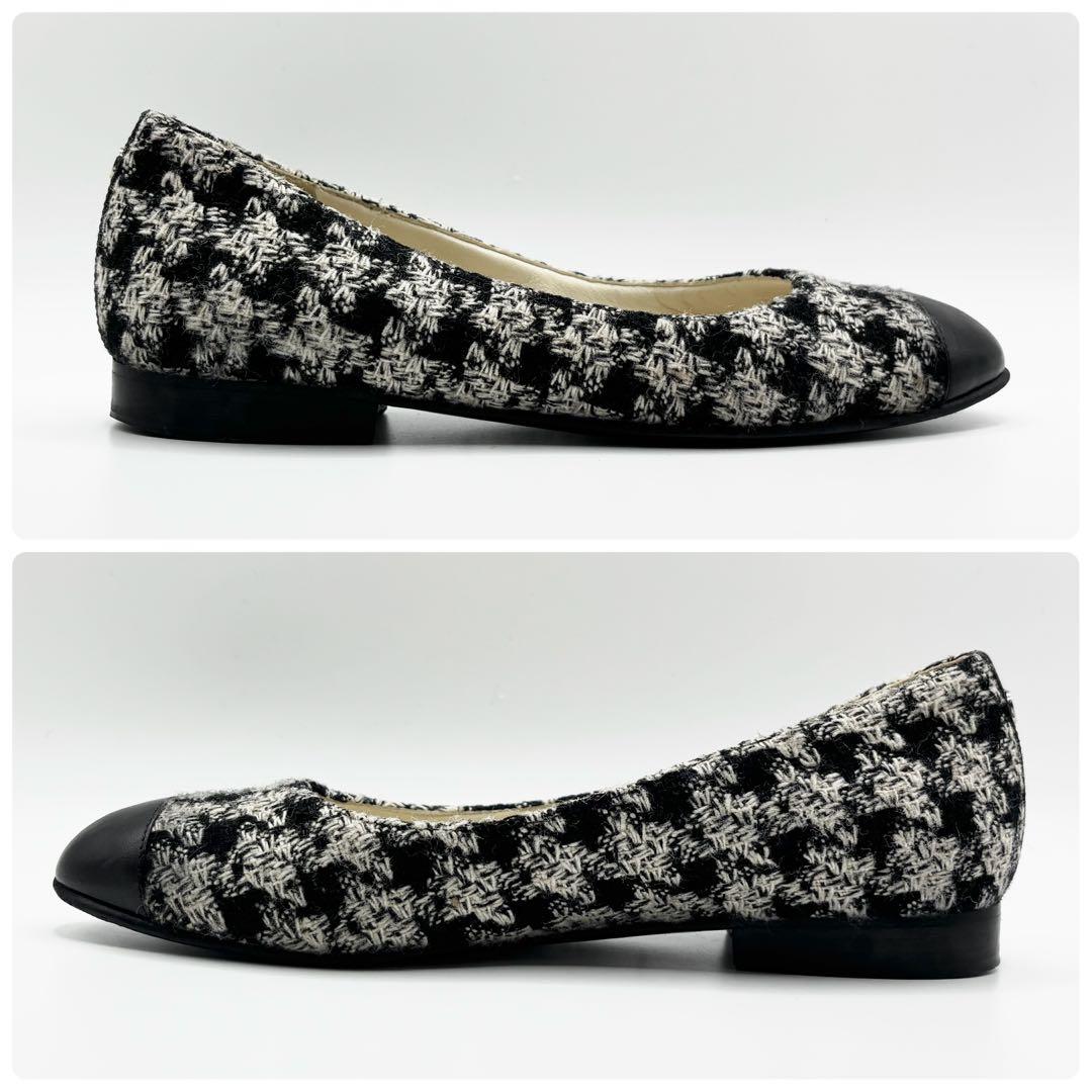 ✨極美品✨CHANEL フラットシューズ　バレリーナ　ココマーク　ツイード　希少