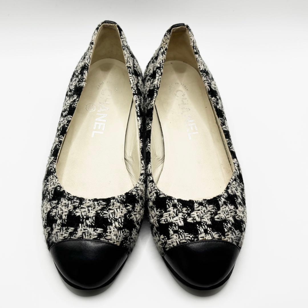 ✨極美品✨CHANEL フラットシューズ　バレリーナ　ココマーク　ツイード　希少