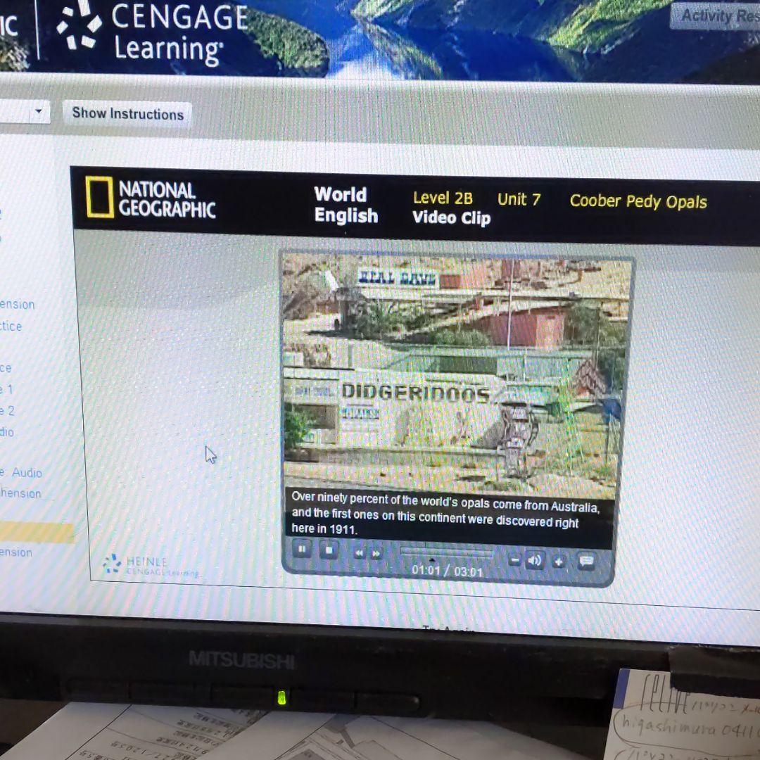 ②World English 2A 2B　ナショナル ジオ グラフィック　目次