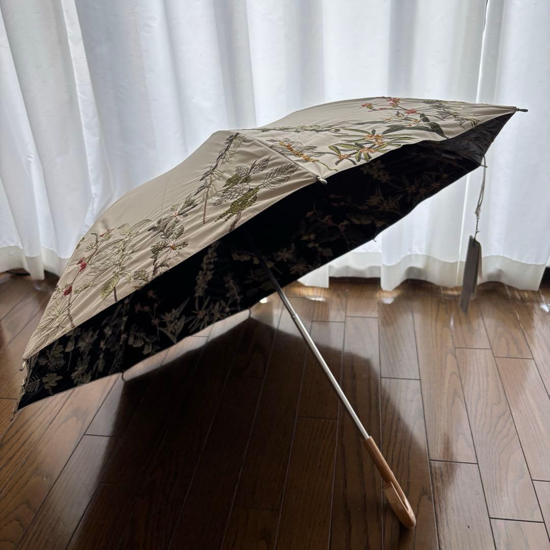 サマーシールド　晴雨兼用日傘　1級遮光　 ボタニカル 刺繍