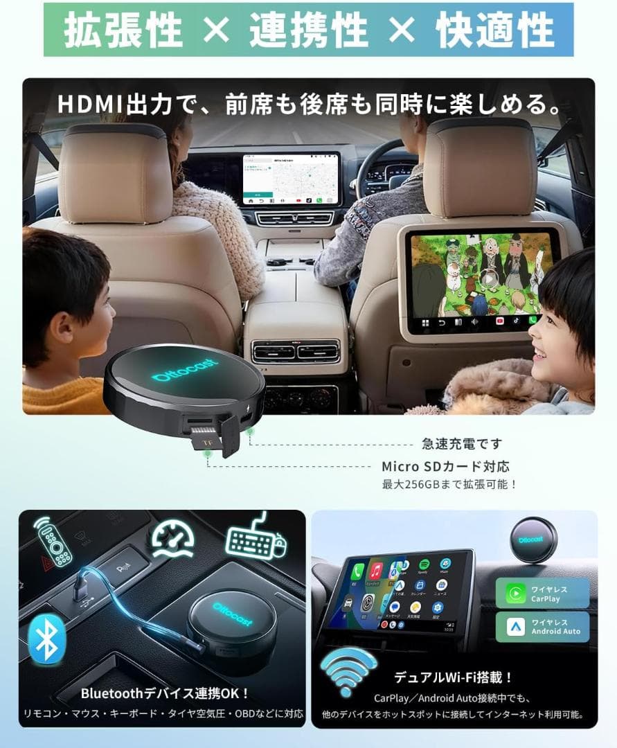 最新Ottocast P3 Pro Android13 8G+128G HDMI