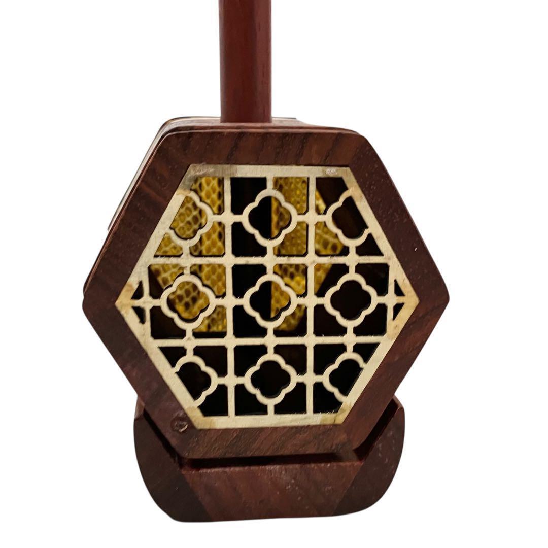 【未使用】二胡 紅木 胡琴 ヘビ皮 中国楽器 セミハードケース付