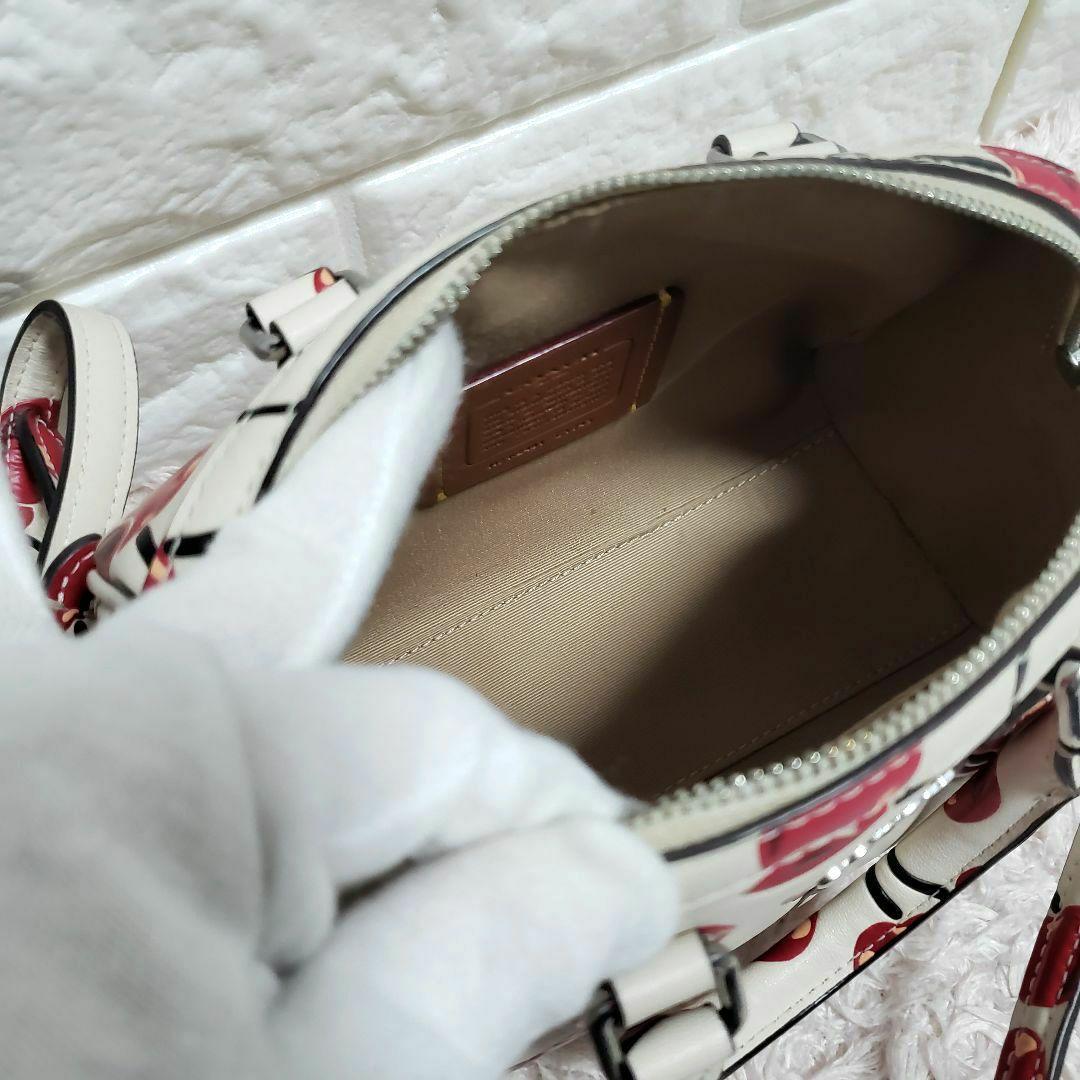 美品 COACH コーチ ミニ ローアン ボストンショルダー2way チェリー