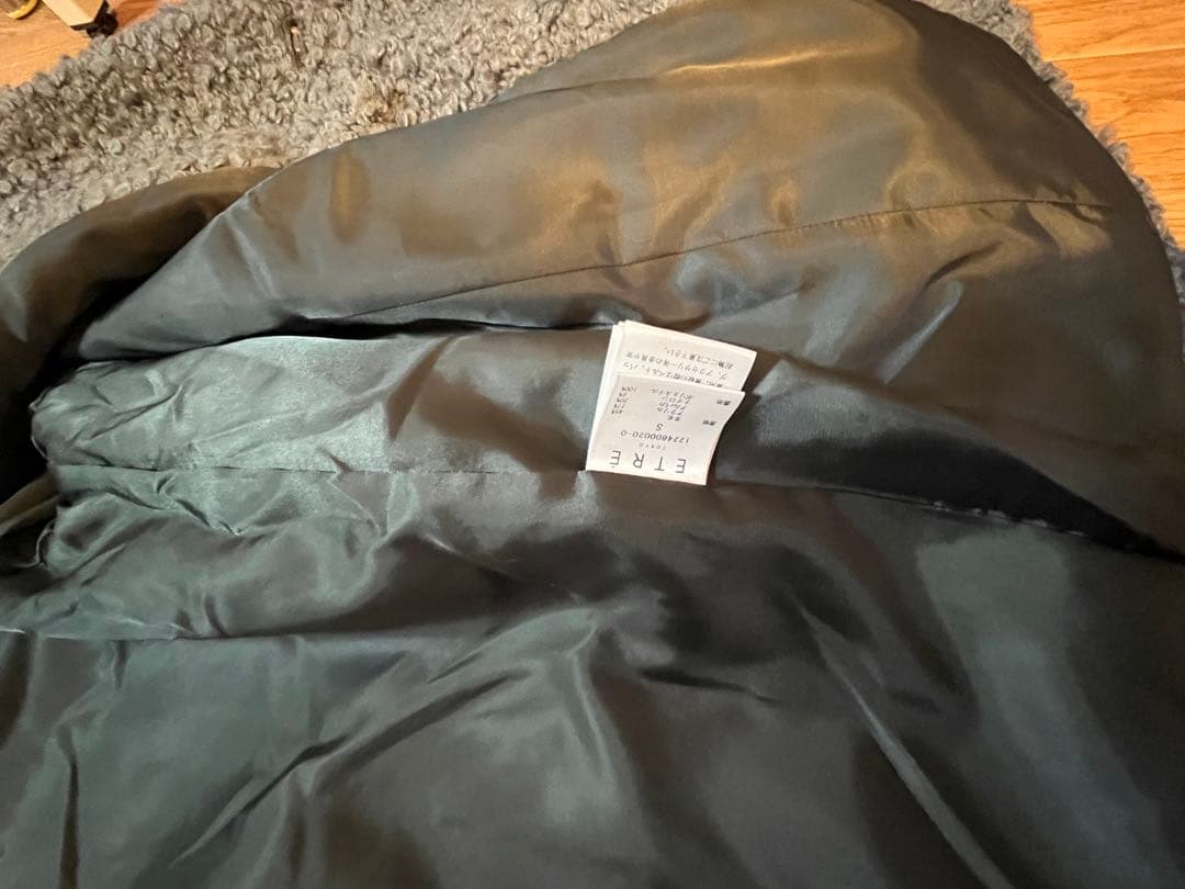 ETRÉ グレー ボア ダブルブレストジャケット Pコート