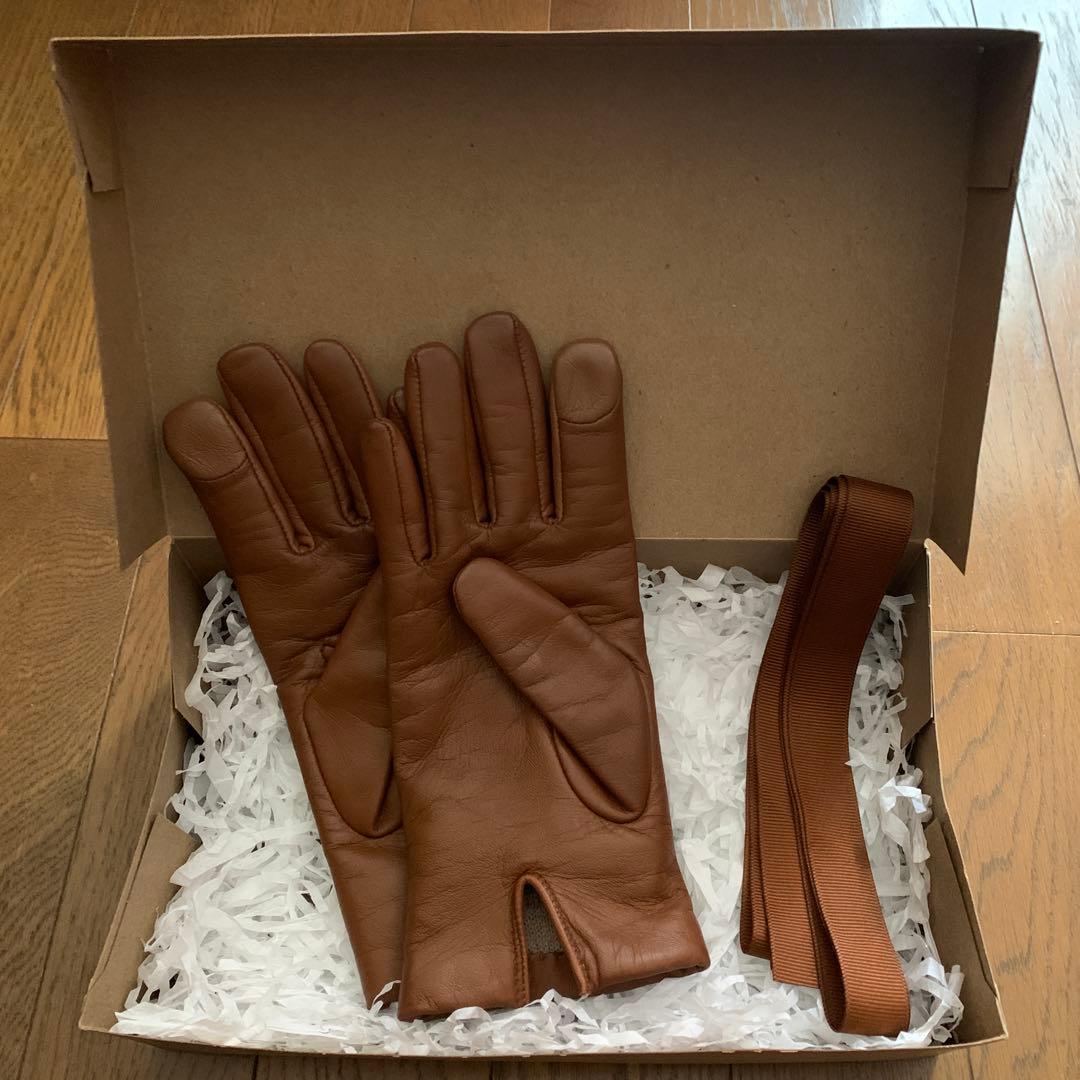 COACH ブラウンレザー手袋 6 1/2