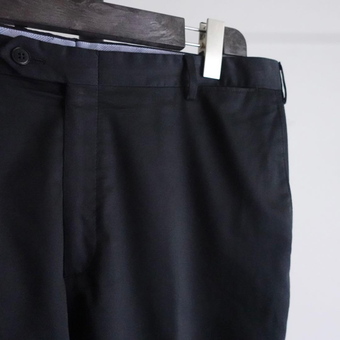 【イタリア製】Brioni コットンギャバジン　ブラック　トラウザーズ