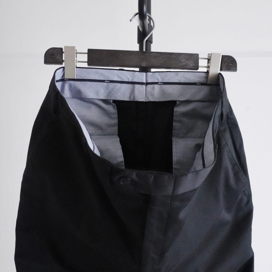 【イタリア製】Brioni コットンギャバジン　ブラック　トラウザーズ
