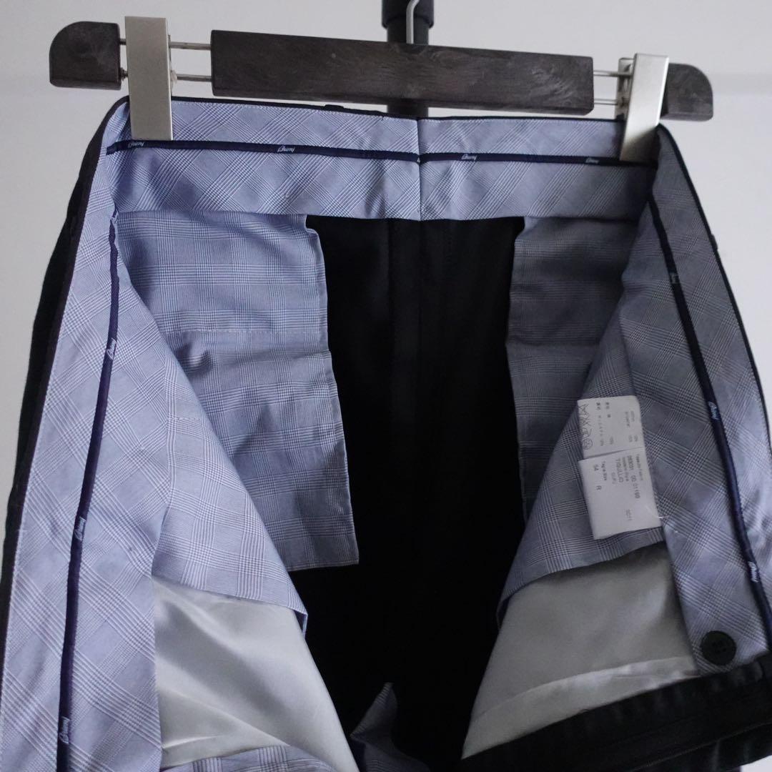【イタリア製】Brioni コットンギャバジン　ブラック　トラウザーズ