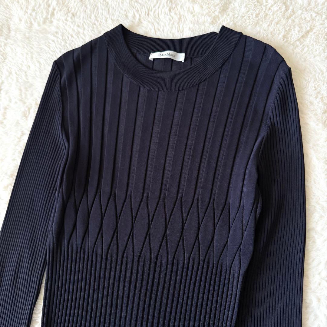 極美品✨ Max Mara 最高級白タグ ロングワンピース 黒　伸縮性