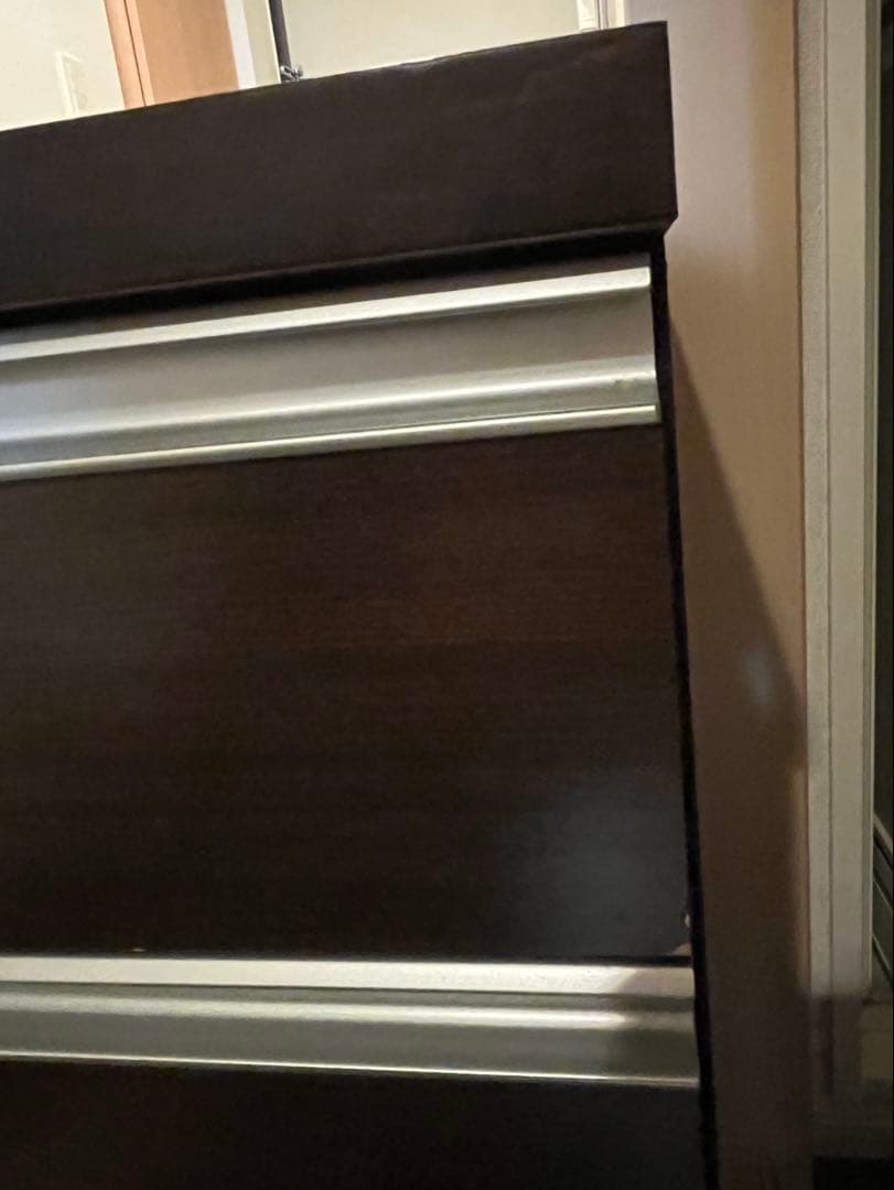 ニトリ　ダークブラウン 木製 チェスト 4段