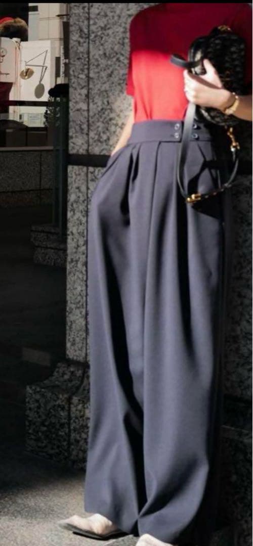 【未使用タグ付き】MACHATT タックワイドパンツ　ブラック36 Sサイズ