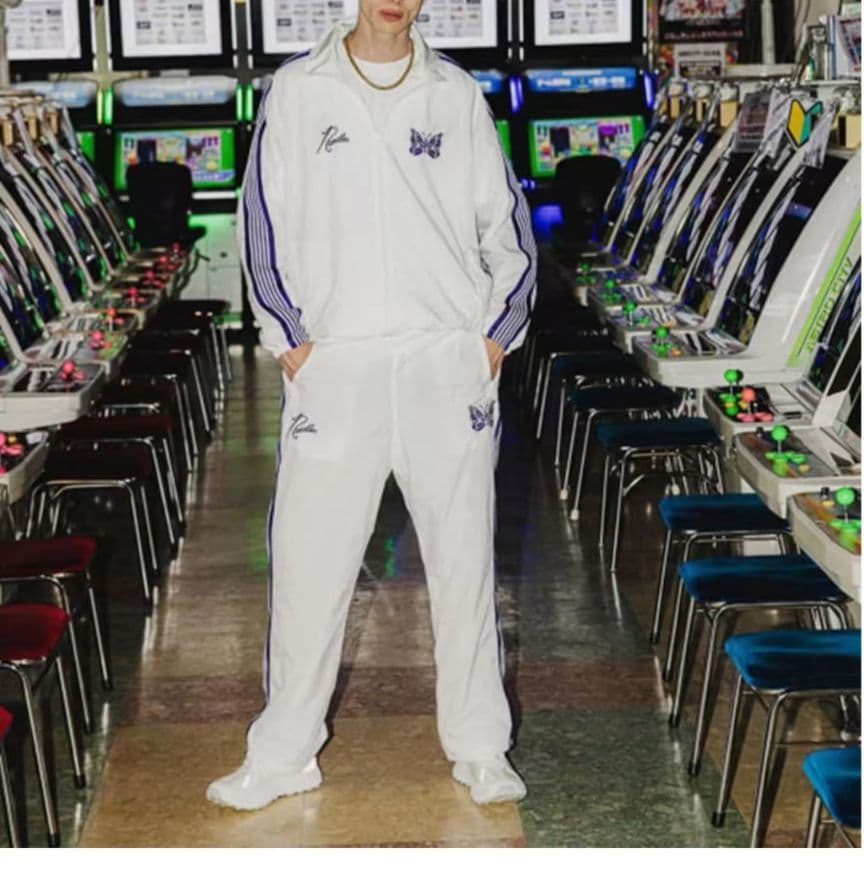 Needles セットアップ ホワイト×パープル L/M 美品