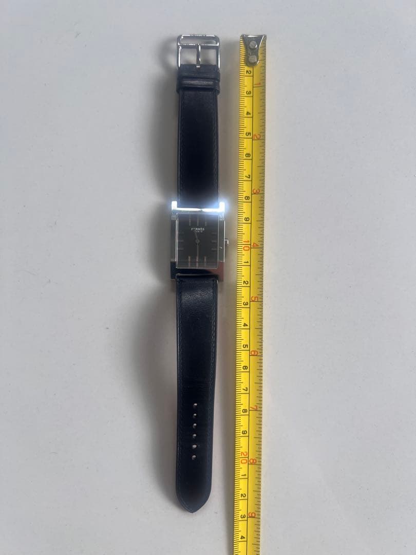 美品　HERMES TAI 710 タンデム　ブラックレザー時計
