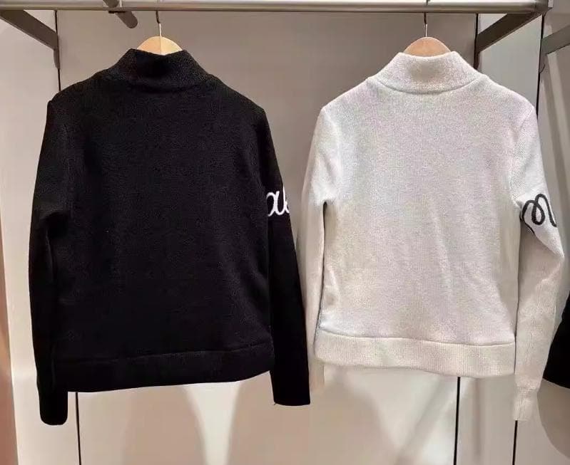 Malbon ゴルフ レディース ダウン ニット ジップアップ 冬モデル