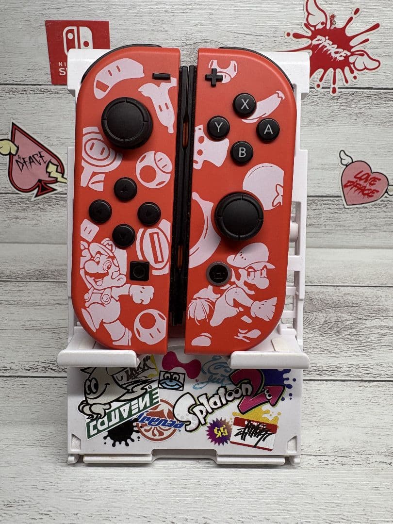 35任天堂純正品【ledカスタム& マリオ】Nintendo ジョイコン 美品