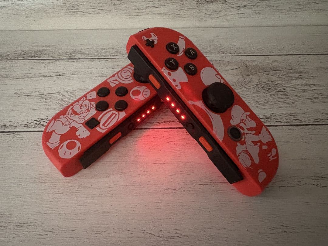 35任天堂純正品【ledカスタム& マリオ】Nintendo ジョイコン 美品
