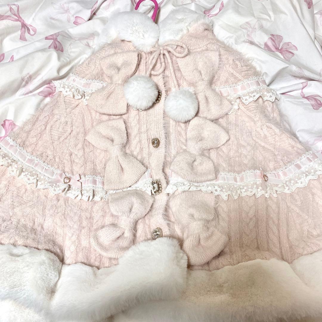 LIZLISA ミルフィーユレースポンチョ ピンク