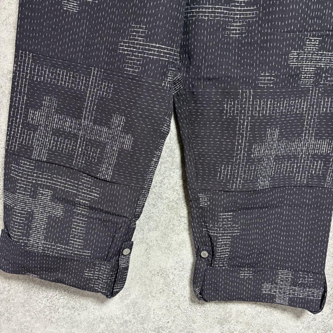 新品　儀右衛門　ギエモン　久留米絣・丈調整可能なパンツ「M〜Lサイズ」
