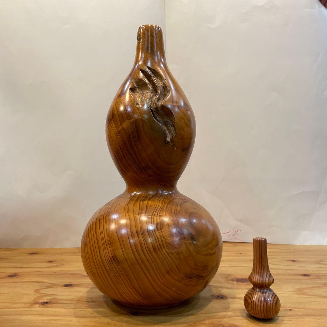 屋久杉彫刻&屋久杉瓢箪&屋久杉一輪挿し　希少品セット販売