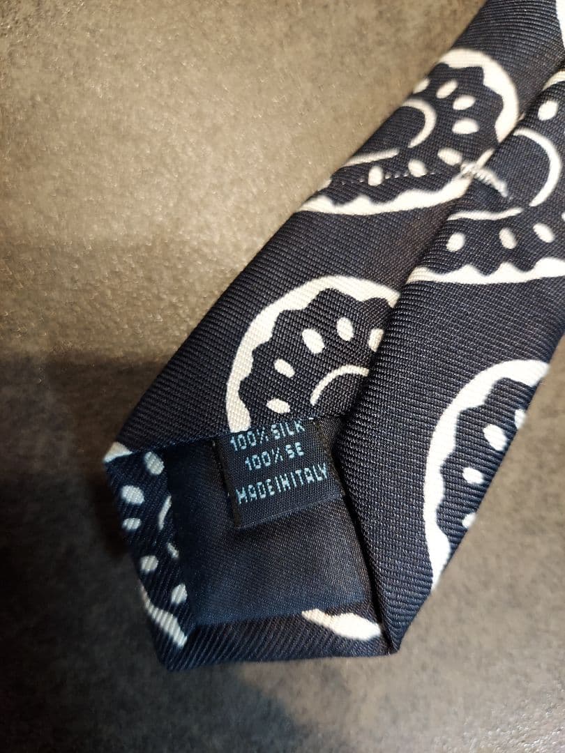 FRANCO BASSI フランコバッシ ネイビー ペイズリー ネクタイ