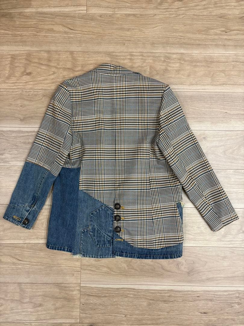 MICALLE MICALLE デニムｘグレンチェック柄リメイク風ジャケット