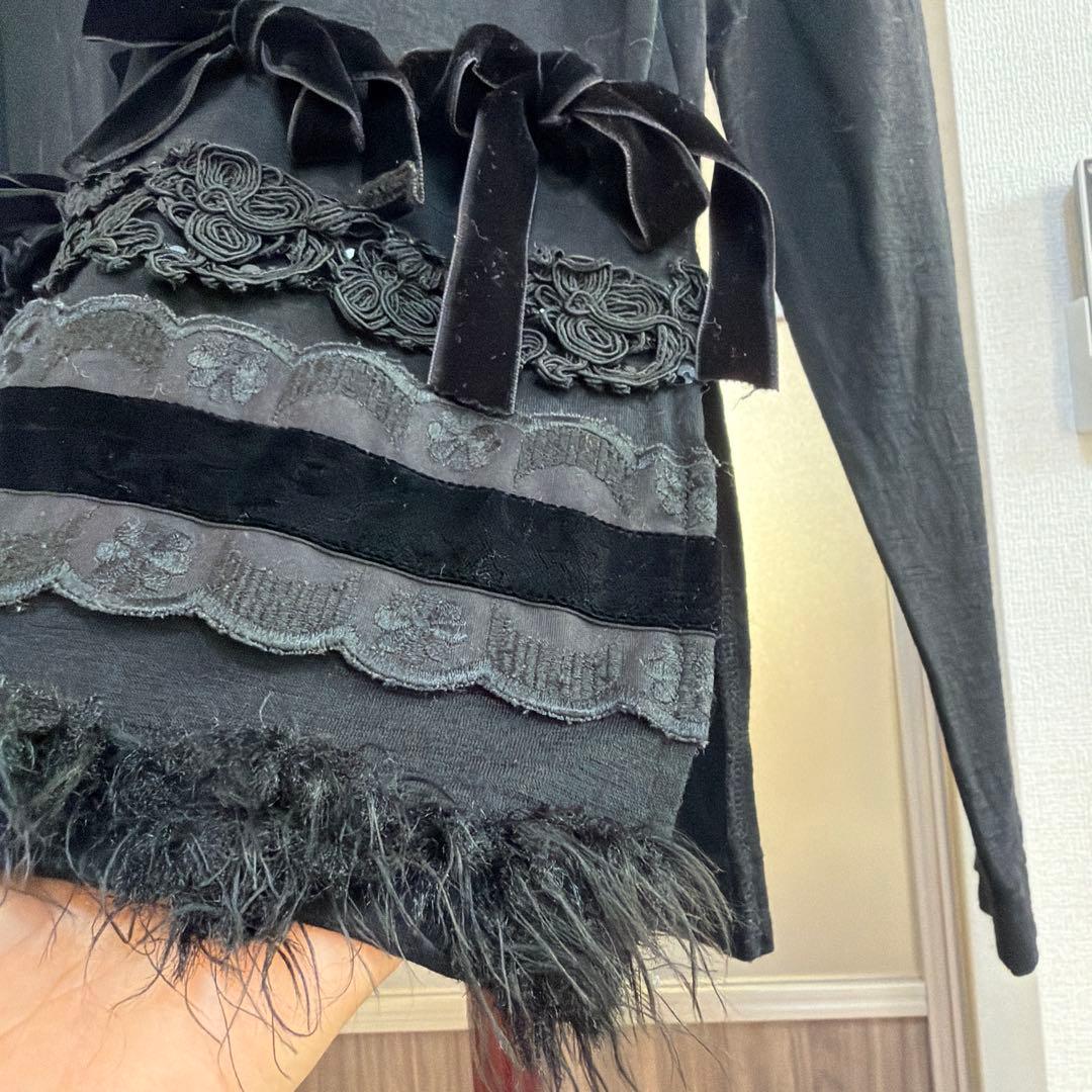 トリココムデギャルソン　装飾フリル長袖トップス