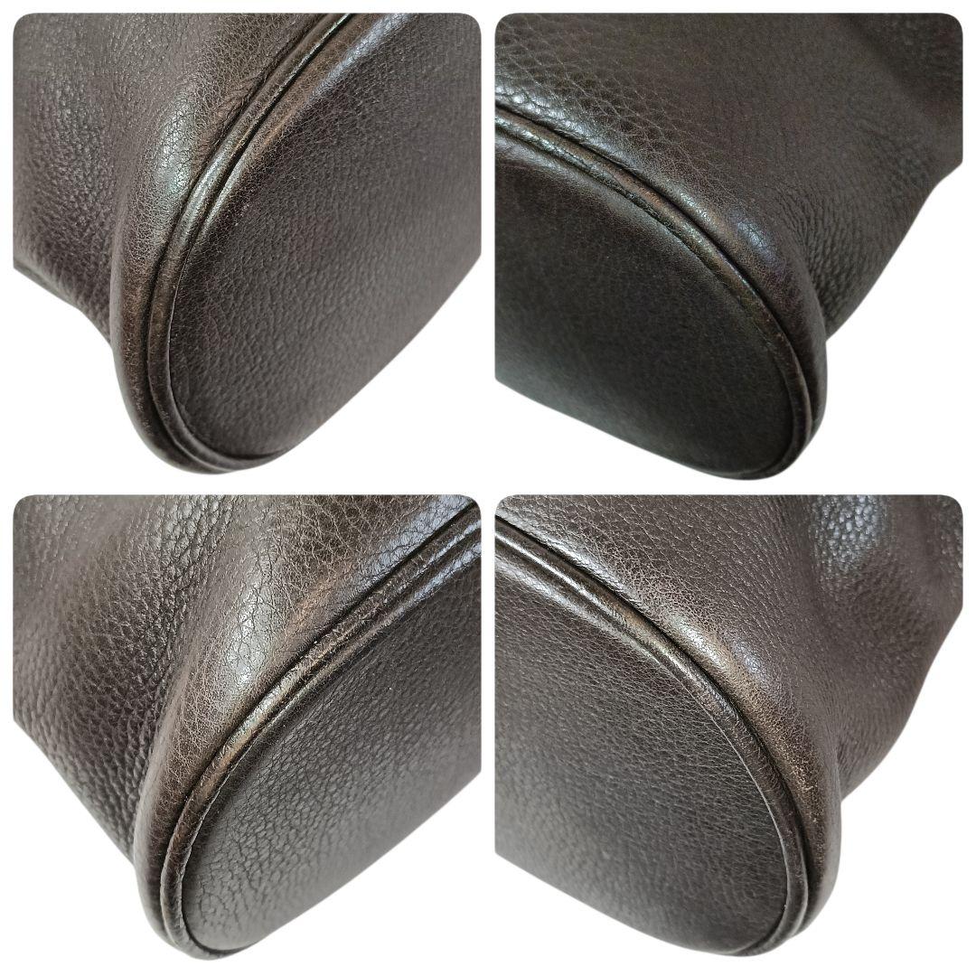 美品 正規品 コーチ トートバッグ レザー 革 肩掛け ダークブラウン 鞄