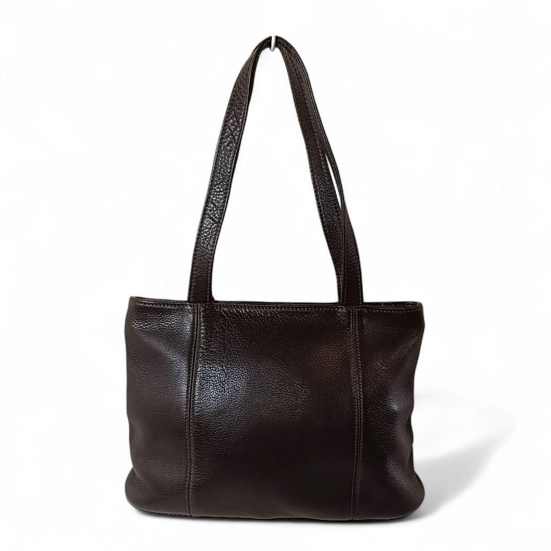 美品 正規品 コーチ トートバッグ レザー 革 肩掛け ダークブラウン 鞄