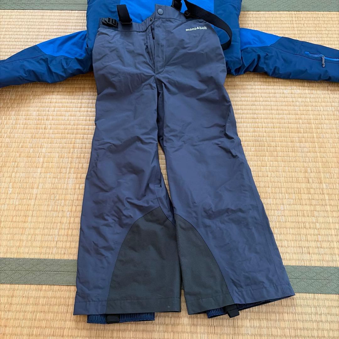 モンベル　子ども用スキーウェア 青と黒