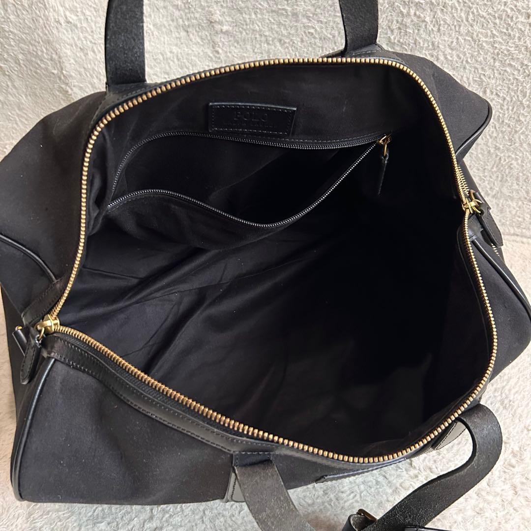 未使用級✨ポロラルフローレン ボストンバッグ 2way レザー ブラック 現行品